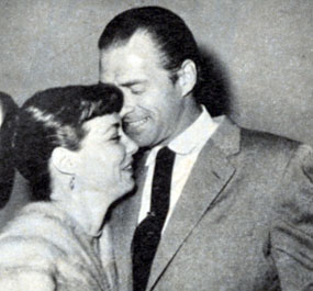 The “Range Rider” and “Yancy Derringer”, Jock Mahoney and actress Margaret Field. They were married from 1952 until a divorce in 1968. Photo from 1958.