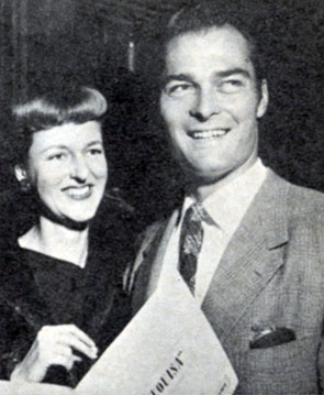 “Lawman” John Russell married his childhood sweetheart Renata Titus in June, 1943 when he was just out of the service. They were divorced in 1966. Photo from 1958.