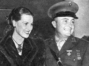 And...for a bit of a reverse, here’s actress Maureen O’Hara with her second husband Lt. Will Price attending the 1944 Ice Follies. The couple were married from December 1941 to August 1953.