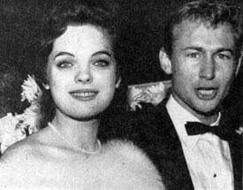 “The Rebel”...Nick Adams in 1957 with his date actress Lili Gentle (she was in “Sing Boy Sing” and “Mr. Hobbs Takes a Vacation”).