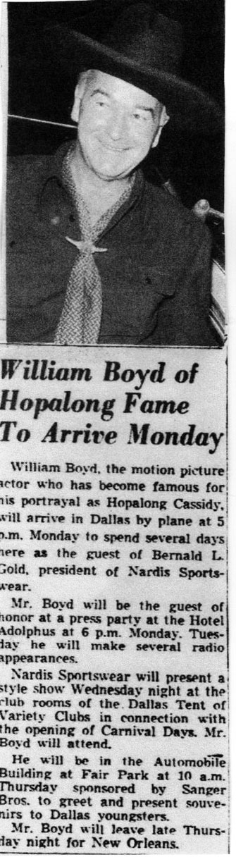 William Boyd- Circa early ‘50s, Dallas, Texas. (Thanx to Billy Holcomb.)