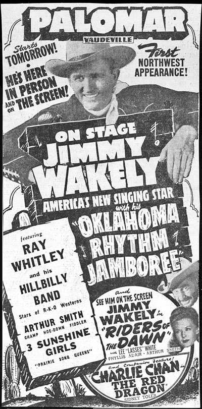 Jimmy Wakely- 1945, Seattle, Washington.