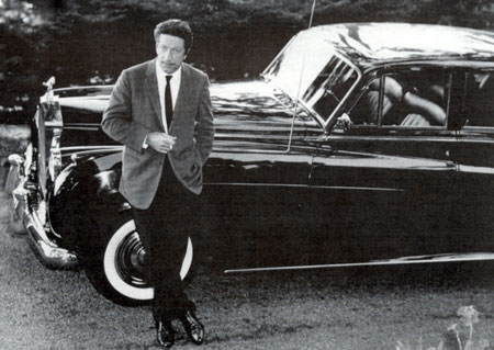 Richard Boone leans against the Rolls Royce John Wayne gave him for playing Sam Houston in “The Alamo” (‘60).