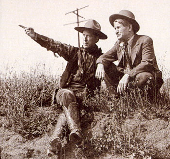 William S. Hart and artist Charlie Russell in 1920.