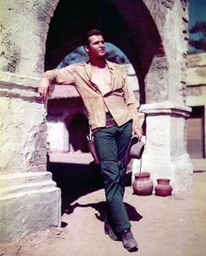 Ty (“Bronco”) Hardin relaxes between scenes on the Warner Bros. lot. (Thanx to Neil Summers.)
