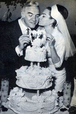 “Bonanza”’s Lorne Greene and his wife Nancy at their 1961 wedding.