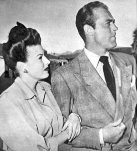 Sheila Ryan and Allan “Rocky” Lane on their honeymoon in Las Vegas in late 1945.