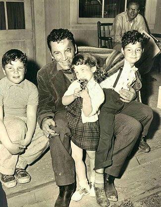 Cameron Mitchell of “The High Chaparral” with three of his children.