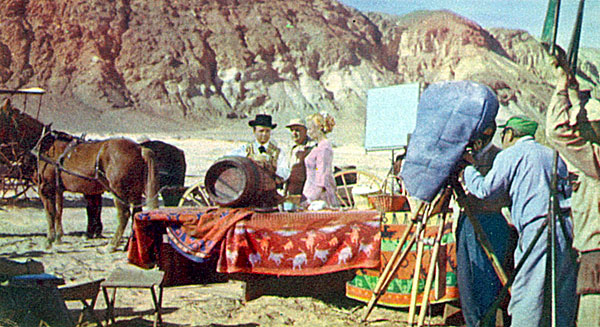 Filming “Merinda”, an episode of “Death Valley Days” (February ‘56) with Ann McCrea.