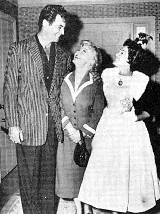 “The Texan” Rory Calhoun and wife Lita Baron visit Spring Byington. Rory guested on Spring's  “December Bride”.