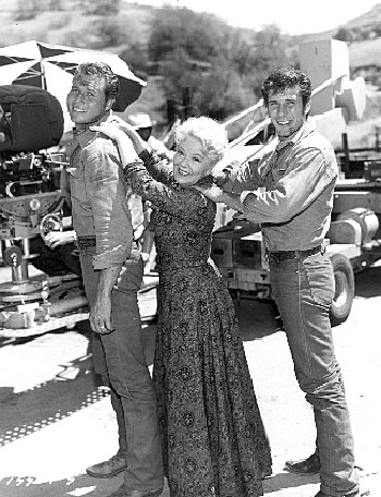 John Smith, Spring Byington and Robert Fuller having fun inbetween scenes of “Laramie”.