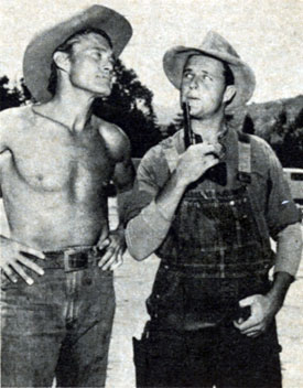 Los Angeles Dodgers pitcher Don Drysdale guested on a “Rifleman” episode, “The Skull” with Chuck Connors, a former ball player himself.