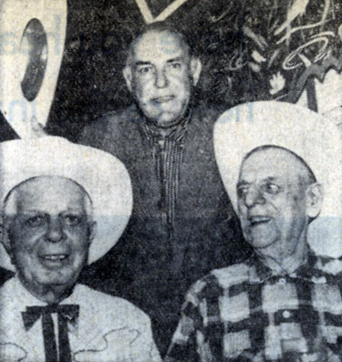 On June 24, 1959 Ken Maynard (top) and Broncho Billy Anderson (right) visited Hoot Gibson while Hooter was making “The Horse Soldiers” with John Wayne.