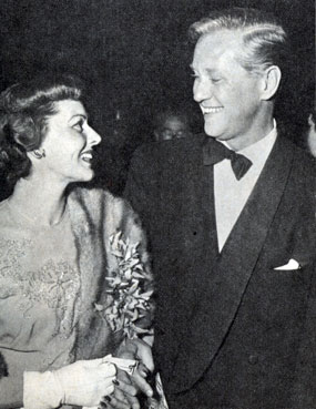 Newlyweds Adrian Booth and David Brian in 1949.