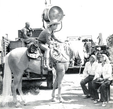 Roy Rogers and Trigger get ready to film another Republic Pictures scene.