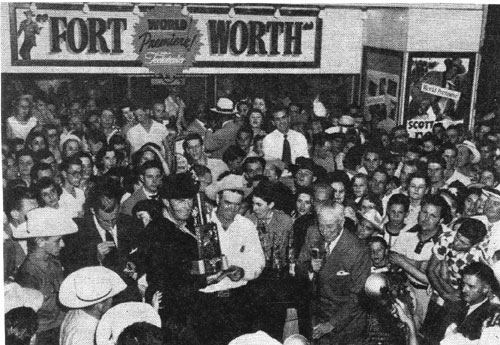 Randolph Scott in Fort Worth, TX, in 1951 for the World Premiere of "Fort Worth".