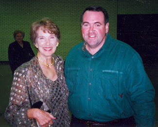 Julia Adams attended a film festival in Little Rock, AR, in October, 2000, and had this picture taken with then governor and later presidential candidate Mike Huckabee.