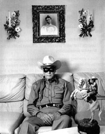Clayton Moore, the Lone Ranger, at his home in Las Angeles, CA, in 1992.