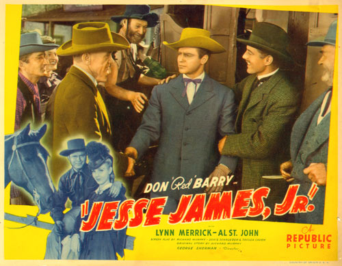 Title card for "Jesse James Jr." starring Don Red Barry.
