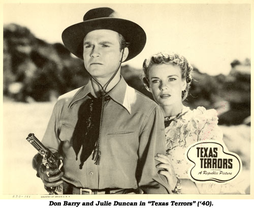 Don Barry and Julie Duncan in "Texas Terrors" ('40).