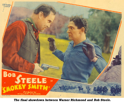 The final showdown between Warner Richmond and Bob Steele in "Smokey Smith".