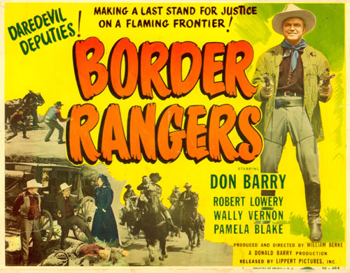 Title card for "Border Rangers" starring Don Barry.