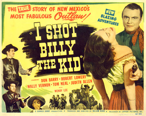 Title card for "I Shot Billy the Kid" starring Don Barry.