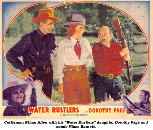 Cattleman Ethan Allen with is "Water Rustlers" daughter Dorothy Page and comic Vince Barnett.