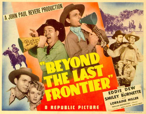 Title card for "Beyond the Last Frontier" starring Eddie Dew.