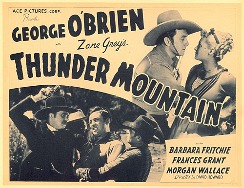 Title card for "Thunder Mountain" starring George O'Brien.