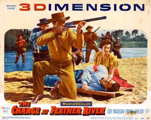 Lobby card from "Charge at Feather River" Guy Madison 3-D film.