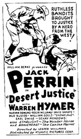 Ad for Jack Perrin in "Desert Justice".