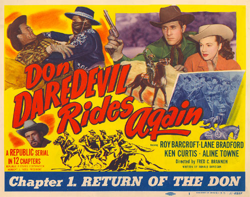 Title Card for Chapter 1 of "Don Daredevil Rides Again" starring Ken Curtis.