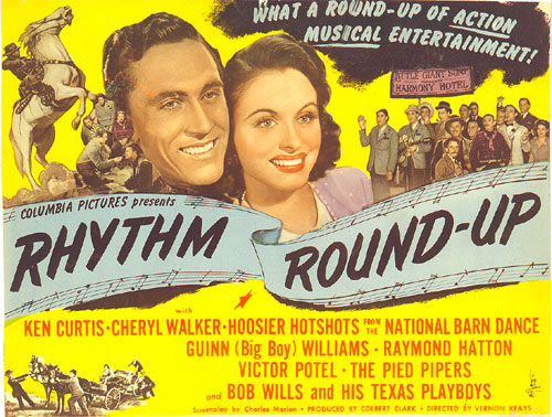 Title card from "Rhythm Round-Up" starring Ken Curtis.