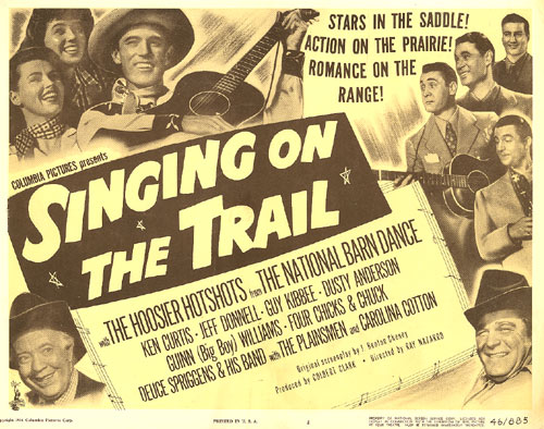 Title card from "Singing on the Trail" with Ken Curtis.