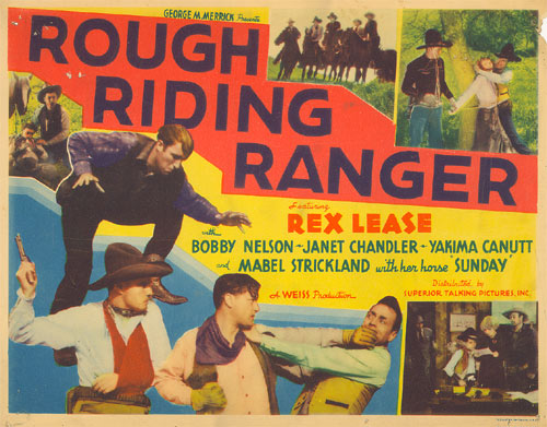 Title Card for "Rough Riding Ranger" starring Rex Lease.