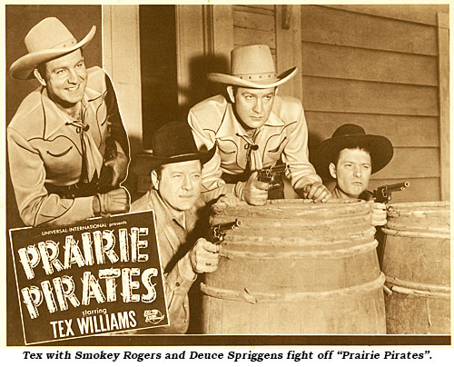 Tex with Smokey Rogers and Deuce Spriggens fight off "Prairie Pirates". 